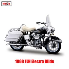 Maisto 118 스타일 할리 데이비슨 2009 FXDFSE 1966 FLH 일렉트라 글라이드 합금 오토바이 모델 장난감 자동차 컬렉션, [01] 1968 FLH Electra