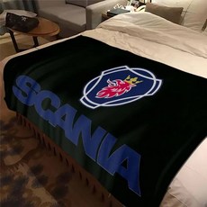 자동차 쿨 시트 통풍 커버 카 보호 매트 스카니아 트럭 로고 프린트 플란넬 담요 멋진 경량 부드러운 양털 침대보 소파 캠핑 여행 [호환], 180cm by 230cm, 3, 1개