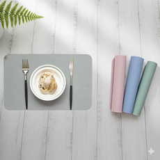 소노리떼 1+1 실리콘 식탁매트 직사각 양면 방수 테이블매트, 인디그레이, 중형