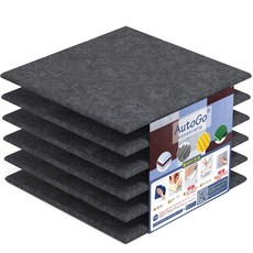Autogo uTVHome Store 隔音門 防門縫噪音 吸音材料 隔音貼片 隔音室內裝潢 吸音板 隔音板, 6-BlackJP-Solid, 6個