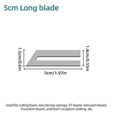전기 가열 나이프 커터 블레이드 직선형 굽힘 슬롯 도구 (핫 머신 액세서리용) 아크/삽/날카로운 모양, 06 5cm Long Blade
