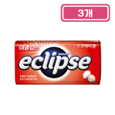 이클립스 스트로베리향 캔디, 34g, 3개
