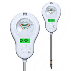 토양 시험기 6-in-1 수분계 햇빛습도가임도PH환경 온도환경 습도 정원사용 백라이트 LCD 디스플레이 잔디 농업 식물 관리 화분용 재배, 토양 수분 측정기 6종 세트 햇빛 비옥도 pH 온도 습