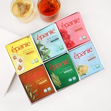 (답례품스티커제작)에빠니 유기농 허브차 오가닉티 셀렉션 6종 선물세트, 1.메시지 스티커 X, 1개