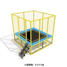 초 대형 트램펄린 점핑 야외 바운스 방방이 사각 머신, 피콕 블루 타입 44