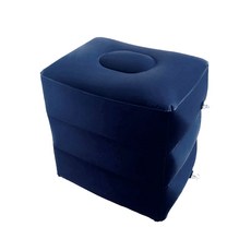 YPLUS 旅行充氣腳墊 - 三層氣墊 車用/飛機擱腳墊 舒適旅遊神器, 藏青, 藏青