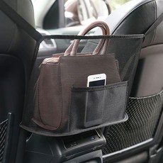 팬시온 자동차 포켓 차량 메쉬 포켓 차량 가방정리 틈새 시트백 멀티포켓, 블랙, 1개
