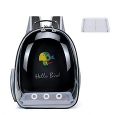 통기성 좋은 휴대용 앵무새 새 이동장 여행용 배낭형 야외 산책용 조류 케이지 백팩, 1개, 블랙 로프 미포함