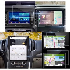 오토 더블 딘 카 스테레오용 155x81mm 스크린 프로텍터 라디오 카플레이 안드로이드 헤드 유닛용 9H 스크래치 방지 HD 직사각형 범용 강화 유리 필름 카용 GPS 내비게이터, 200x125 mm