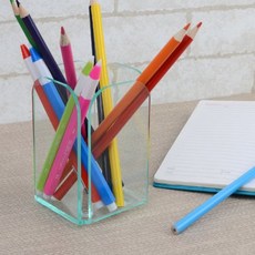 디자인 사각 투명 아크릴 펜꽂이 (Araium)