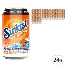 광동제약 썬키스트 제로 오렌지 소다, 355ml, 24개