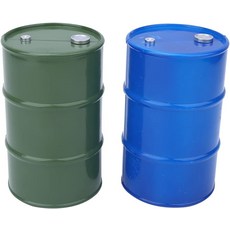 2PCS 미니 오일 금속 드럼 장식 RC 크롤러 110용 연료 용기블루 그린, Blue Green