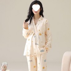 孕婦哺乳期月子服睡衣女 春秋 套裝 帶胸墊 家居服