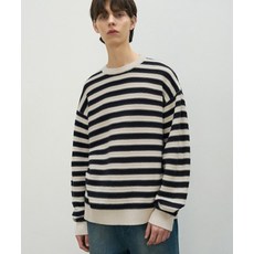 브랜드정품 드로우핏 DRAW FIT 스퀘어 스트라이프 코튼 풀오버 니트 IVORY 280062