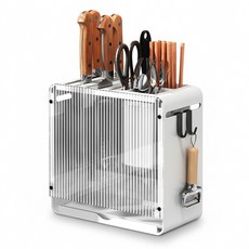 미니플 모던라이프 칼블럭 칼 가위 수저 도마 수납장 수납꽂이, A, 화이트