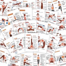 [루카탄] 요가 필라테스 자세 방수 스티커 모음, 1개, 32장