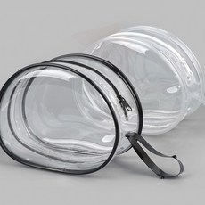 투명 PVC 파우치 라운드 소품 보관 케이스 지퍼형 파우치