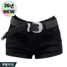 (26년 신상) 여성 블랙 로우웨스트 벨트 힙업 핫팬츠 반바지 여름 편한 시카고 스트릿 탄력 슬림핏 날씬해보이는 트렌드 디자인 워싱 빈티지 패션 섹시 코디 집업 포켓 숏팬츠