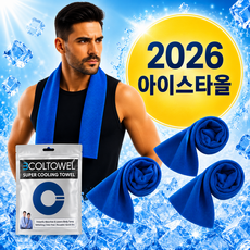 바라츠 1초 쿨링 아이스 쿨타올 스포츠 수건 타올, 아이스블루, 3개