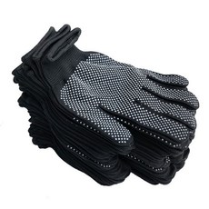 臺灣出貨 闆娘推薦 批髮防滑耐磨手套尼龍男女勞保工作薄款防護透氣幹活工廠防曬機修 7ZUJ, 【四季K】黑色12雙, 1個