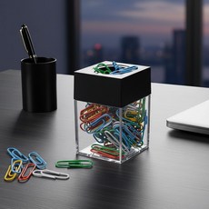 클립통 클립 압정 압핀 자석 투명 디스펜서