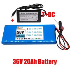 18650 리튬 이온 충전식 배터리 팩 전기 자동차 자전거 스쿠터 BMS 500W 10S1P 36V 20000mAh 20Ah 20A, T, 2) T-DC