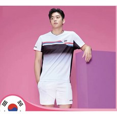 YY 熱銷情侶款速乾運動套裝：短袖羽球衣、羽毛球衣、排球衣、網球衣褲系列, 男上衣,M, 1個