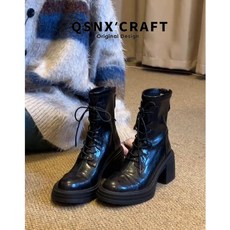 여성 소가죽 버전 빈티지 통굽 리얼 가죽 워커 키높이 슬림 부츠 M06Z5Q HOT2