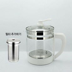건강 냄비 단일 냄비 전기 난방 케틀 액세서리 유리 냄비 바디, 화이트 냄비+여과기