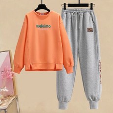 大尺碼套裝 S-8XL 春秋新款韓版刺繡運動休閒衛衣兩件套 束腳哈倫褲