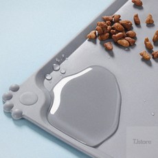 후니곳간 반려동물 실리컨 식기매트 고양이식기매트, 그레이