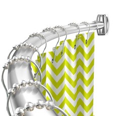 실버 곡선형 샤워 커튼 봉 83.2-198.1cm(33-78인치) 조절 가능한 접합 디자인 곡선형 샤워 봉 원형 샤워 커튼 봉 녹 방지 스테인리스 스틸 곡선형 샤워 봉 욕실용