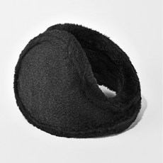 冬季限定保暖耳罩，加厚加絨耳包，後戴防風耳套，男女士戶外保暖防凍耳暖, 仿兔絨耳罩黑色, 1個