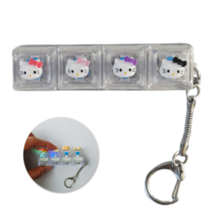 LED 키캡 키링 키보드키링 기계식 딸깍이 청축 라이트 클릭커 키홀더 키티, 1개, 헬로우키티