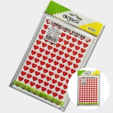 장식용 적 NO.319 견출지 다이어리 하트 소 9mm 라벨스티커 1352p