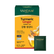 바담티 강황 생강티 진저 허브 인도 VAHDAM Turmeric, 1개, 18개입, 1.8g
