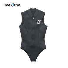 Breathe 2mm女款比基尼式無袖款超彈防寒衣 潛水服 自由潛水 自潛 潛水輕裝 浮潛 游泳, 無袖款#黑,M