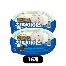 롯데 떡 아이스크림 찰떡아이스 쿠키앤크림, 16개, 90ml