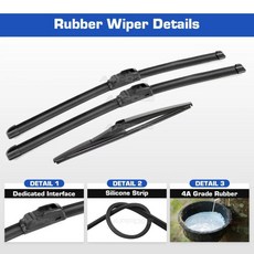 엑센트 베르나 전면 후면 와이퍼 실리콘 고무 앞 유리 윈드 스크린 창 브, A. Right driving