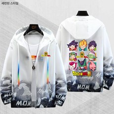 드래곤볼 키즈 여름 자켓 아동용 귀여운 캐릭터 외투 넉넉한 핏, 3XL, 블랙