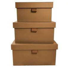 고급 가죽 보관 수납상자 보관함 캐비닛 호텔 휴대품, 1개, L. 라이트 커피 라이트 커피 가죽 버클