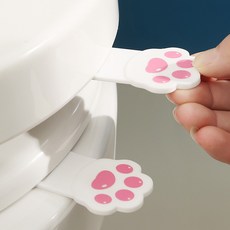 미리안 고양이 발자국 비데 손잡이, 화이트핑크, 4개
