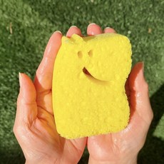 키니비니 순식물성 20mm 두터운 유아 목욕스펀지 샤워볼, 옐로우(무무), 2개