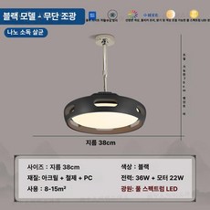 미소샵 날개없는실링팬 거실 천장 선풍기 조명, 블랙 나노 살균