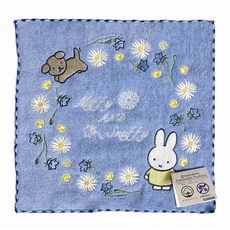 miffy 미피와 스너피 스카이블루 자수 미니수건 쁘띠타올 오가닉코튼 항균 방취 핸드타올 무료포장 국내배송 당일발송