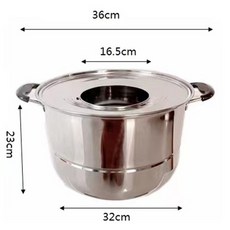 商用不銹鋼小籠包擺攤蒸鍋煤氣電磁爐三孔蒸籠底鍋, 1個, 36單孔鍋+鍋圈（用18-34蒸籠）