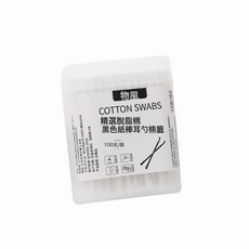 DFMEI 棉籤掏耳朵油耳朵專用化妝一次性衛生棉棒雙頭不掉毛挖耳勺棉花棒, 1個, 白色【盒裝100支】:如圖