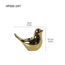 銀色陶瓷小鳥燭台, HP6061MT金色歪頭小鳥燭臺珍珠棉包裝