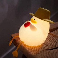 [잼뽀니] 산본점 밀짚모자 오리 실리콘 무드등 [D1-106788]**수유등 취침등 침실등 잠을 편안하게 해줍니다**