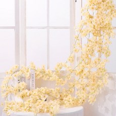 벚꽃넝쿨 인조 인테리어조화 행잉플랜트 가랜드 덩쿨, 5개, 샴페인